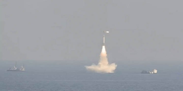 Nuclear capable ballistic missile ‘K-4’ successfully test fired from ‘INS Arighat’: