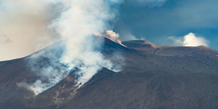 Recent massive eruption of Mount Etna volcano in Italy: