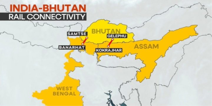 KEY DETAILS • On September 29, 2025, India officially announced two new cross-border railway lines connecting India to Bhutan.