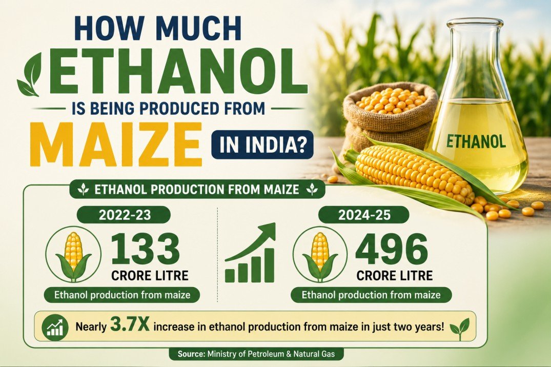 How much Ethanol is being Produced from Maize in India